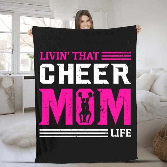 Living Cheer Mom Life Cheerleading Mother's Day Fleece Blankets