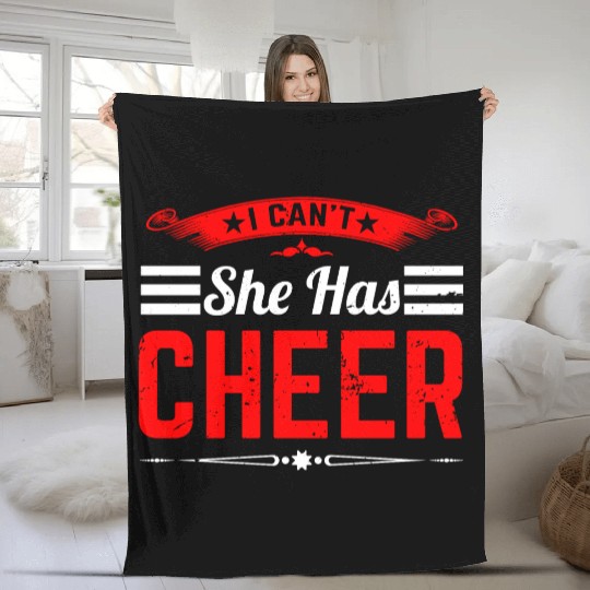 She Has Cheer Mom Cheerleading Mommy Mother's Day Fleece Blankets