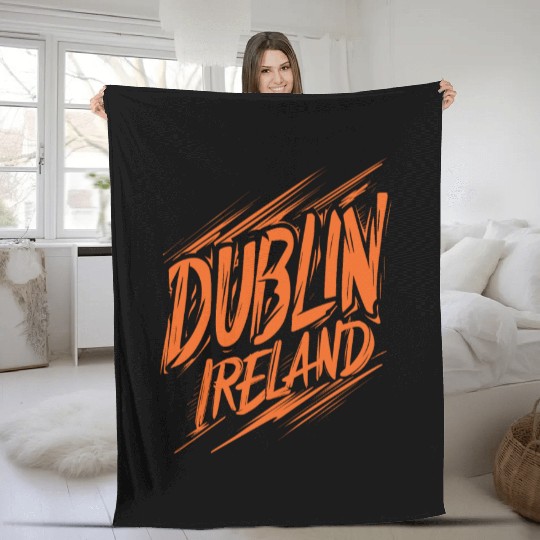 Dublin Ireland Souvenir Graphic Design Fleece Blankets