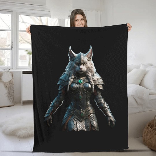 Valkyrie cat (Viking cat) Valhalla calling Fleece Blankets