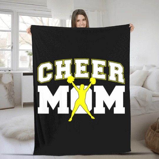 Cool Cheer Mom Art For Women Cheerleader Fleece Blankets