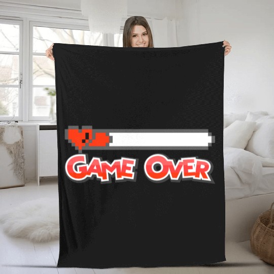 Game Over: Retro Pixel Style Fleece Blankets