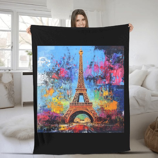 Paris-Eiffel Tower Fleece Blankets