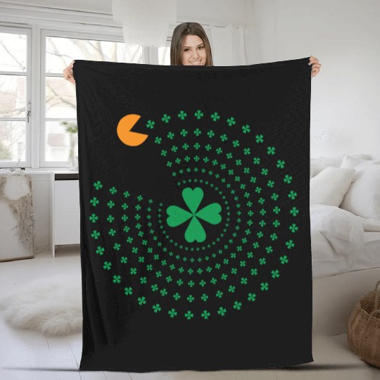 St Patrick Pacman Fleece Blankets