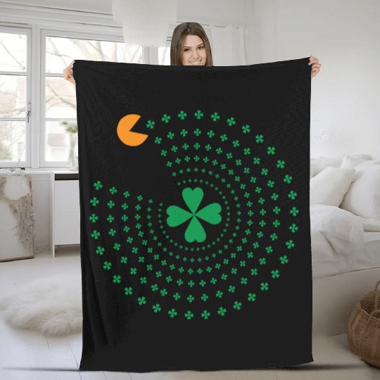 St Patrick Pacman Fleece Blankets