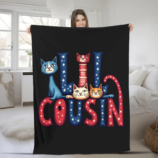Matching Family Gift Fleece Blankets Purr-Fect Cousin Kitty