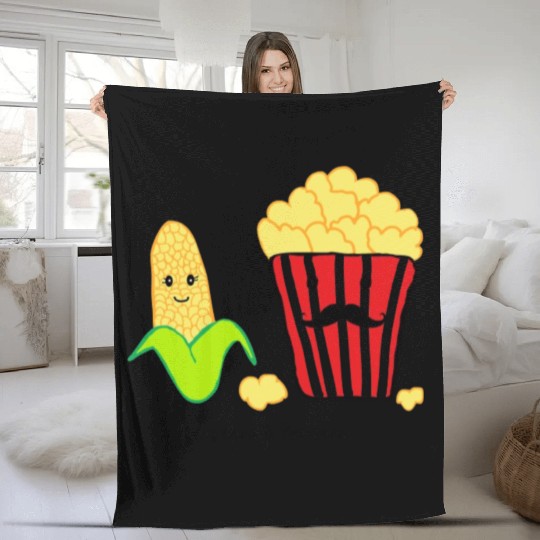Baby corn and Popcorn Father and Baby design Fleece Blankets