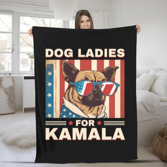 Dog Ladies For Kamala Fleece Blankets