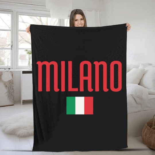 Vivid Milan Italy Flag Pattern Fleece Blankets