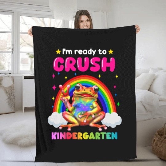 I'm Ready To Crush Kindergarten Frog Fleece Blankets