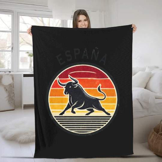 Spain Taurus Design Fleece Blankets