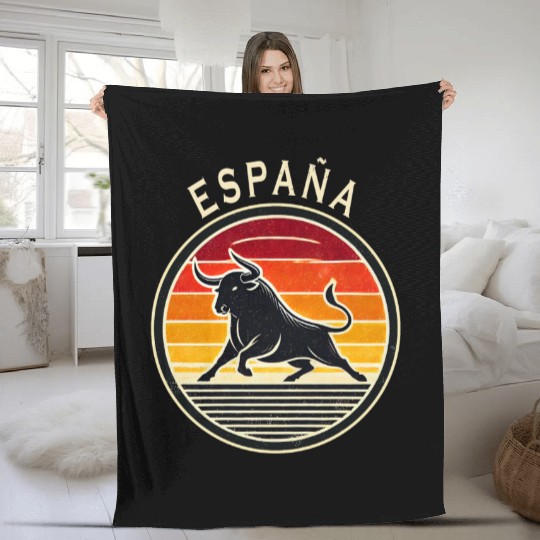 Spain Taurus Design Fleece Blankets