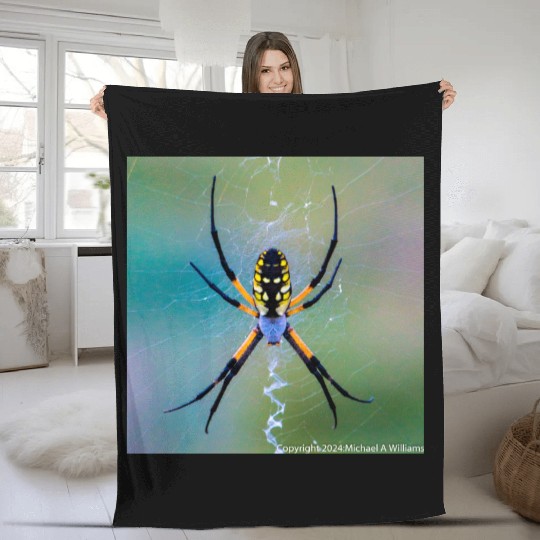 Garden Spider Fleece Blankets
