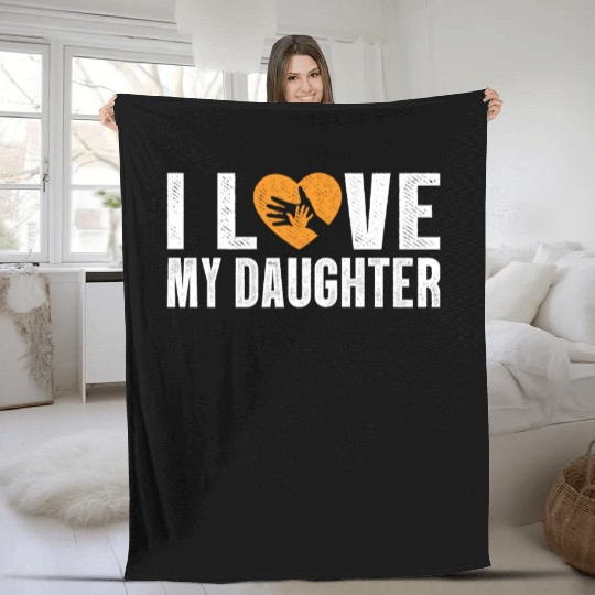I Love My Daughter to Dad Funny Father's Day Daddy Fleece Blankets