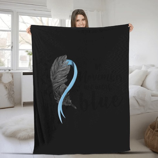 In November We Wear Blue Ribbon Fleece Blankets