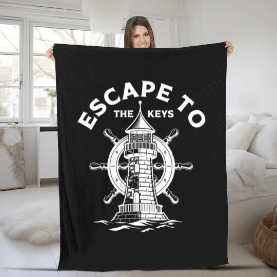 Florida ESCAPE TO KEY-WEST Sailing Outfit Fleece Blankets