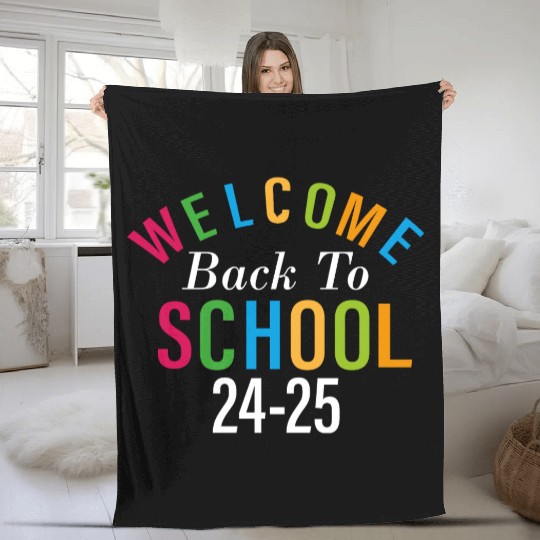Welcome back to school Fleece Blankets