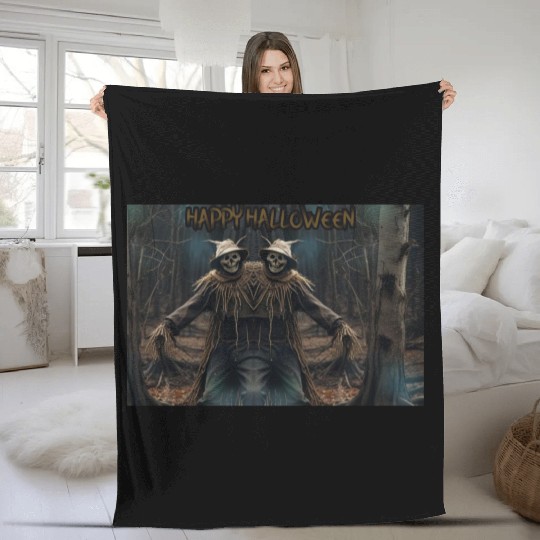 Halloween Scarecrow HOLLYDAY Fleece Blankets