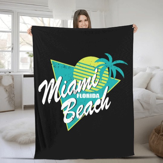 Miami Florida Beach Fleece Blankets