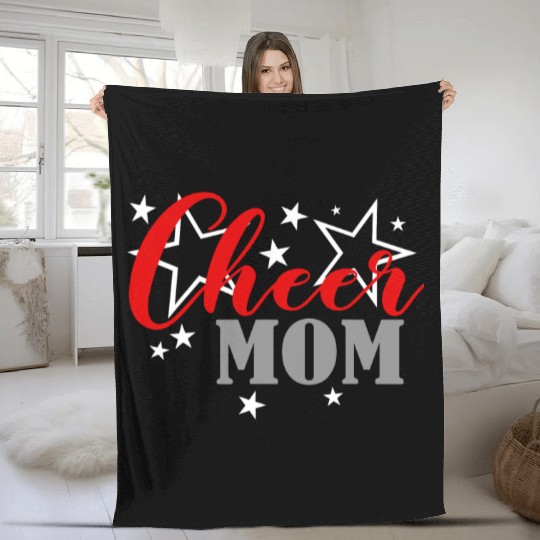 Cheerleader Proud Cheer Mom Pride Sports Supporter Fleece Blankets