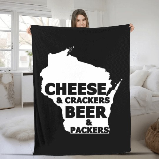 Cheese And Crackers Beer And Packers - Funny Fleece Blankets
