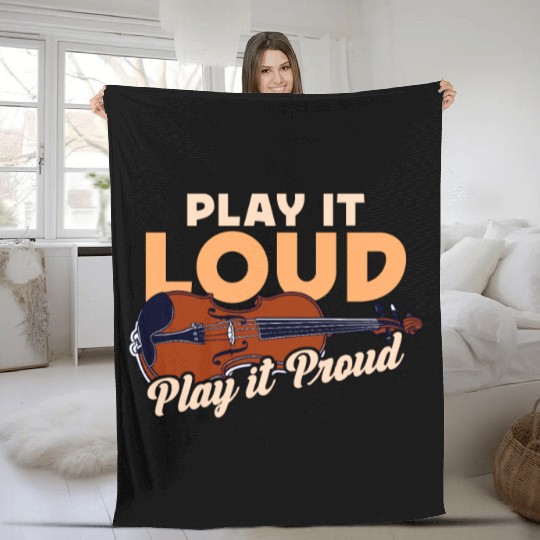 Fiddle Play It Loud Play It Proud Country Music Fleece Blankets