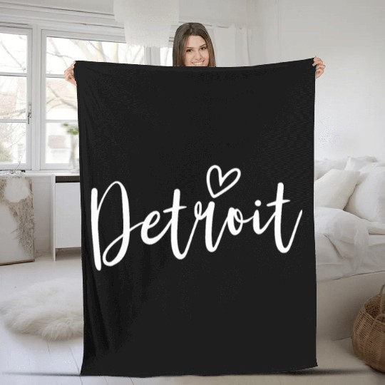 Detroit My Home Love Detroit Michigan Women'sDetro Fleece Blankets