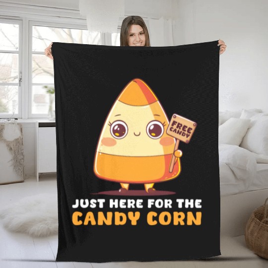 Candy Corn Just Here For The Candy Corn Fleece Blankets