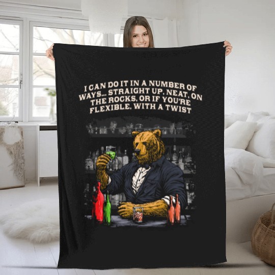 Can Do It in a Number of Ways Funny Bartender Humo Fleece Blankets