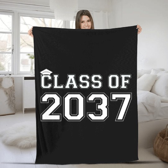 Class Of 2037 Pre K Grow With Me Graduation Fleece Blankets