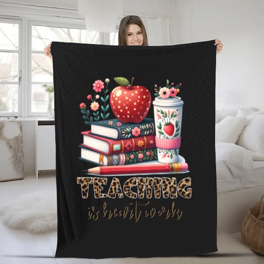 teaching is heart work Fleece Blankets