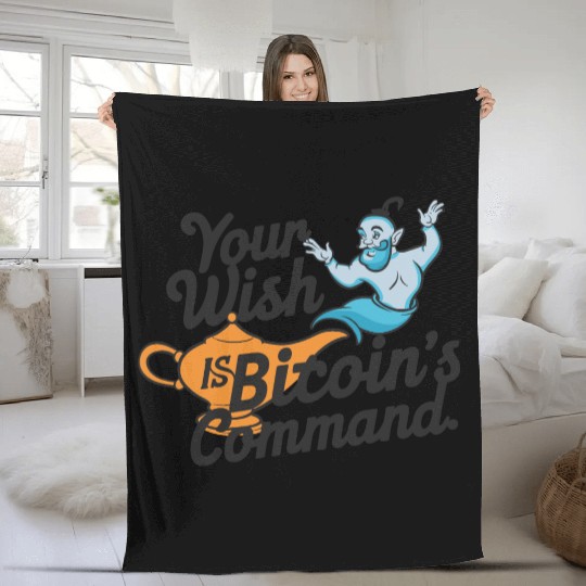 Bitcoin Genie - Your Wish is Bitcoin's Command Fleece Blankets