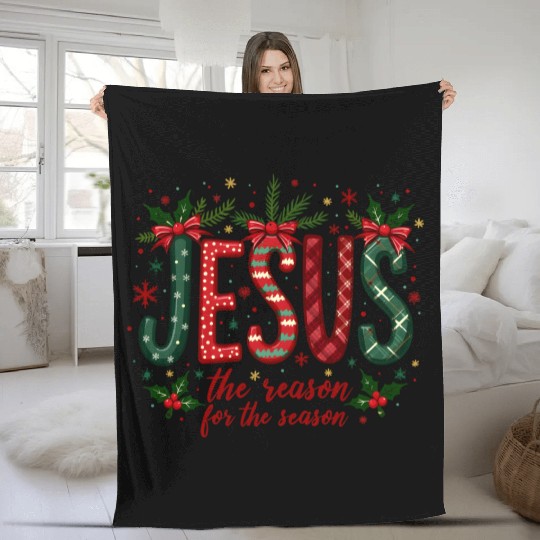 Jesus Is The Reason For The Season Christmas Art Fleece Blankets