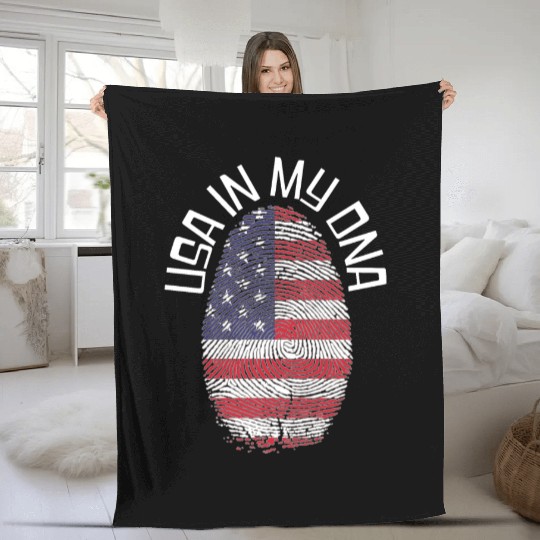 USA in my DNA - Love America Fleece Blankets