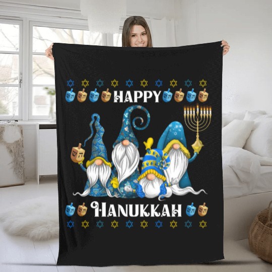 "Hanukkah Gnome" Wishing You a Happy Hanukkah Fleece Blankets
