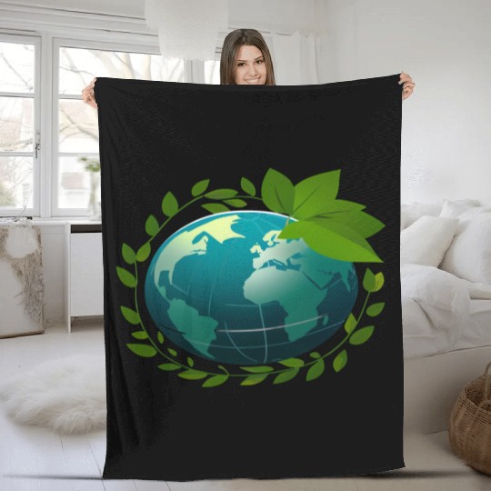 Love Earth | Eco Globe | Green Planet Fleece Blankets