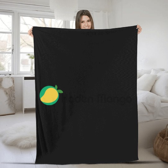 Green Mango Logo Design Fleece Blankets