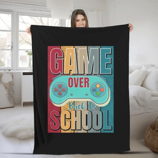 Game Over Back To School Fleece Blankets