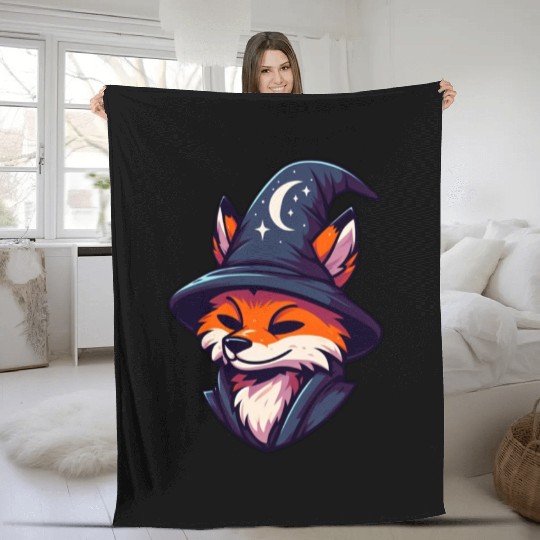 Fox Wizard - Magic Fantasy Fleece Blankets