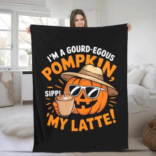 Pumpkin Spice Latte, Retro It's Fall Y'all Fleece Blankets
