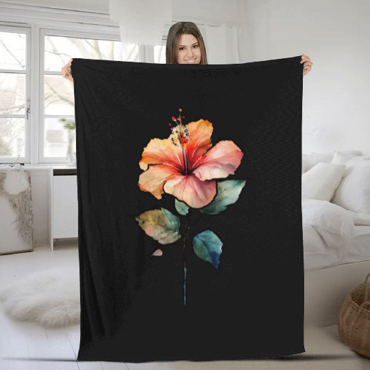 Hibiscus Fleece Blankets