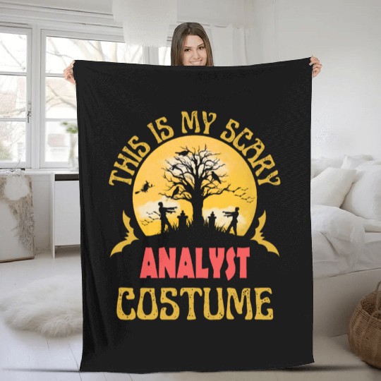 Funny and scary ANALYST costume for Halloween Fleece Blankets