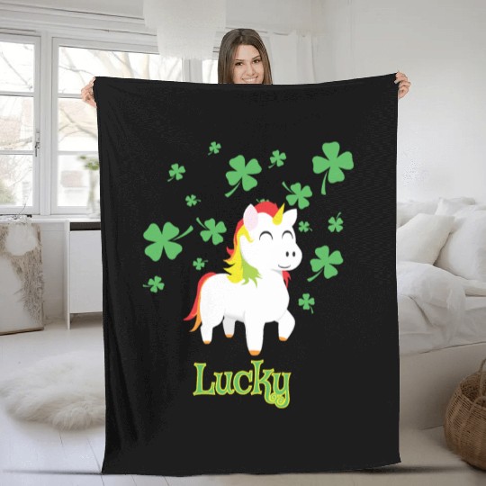 Lucky Unicorn Fleece Blankets