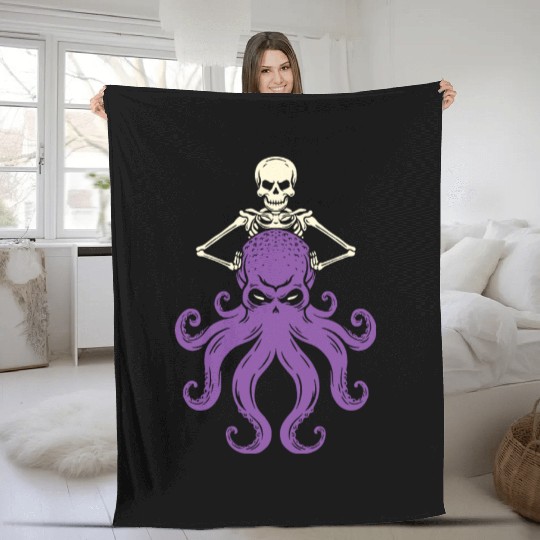 Octopus Skeleton Fleece Blankets