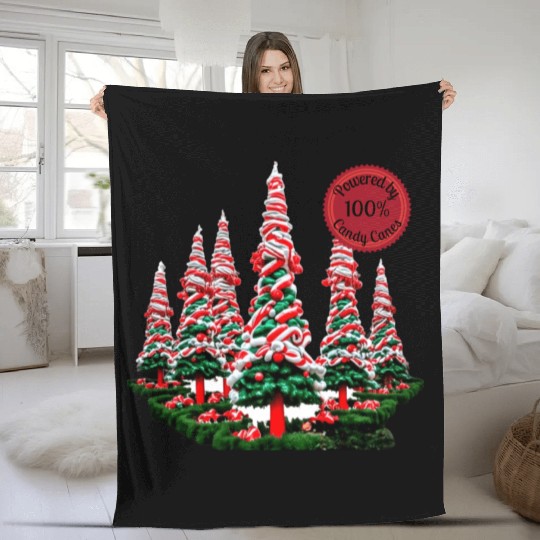 Powered by Candy Canes Fleece Blankets
