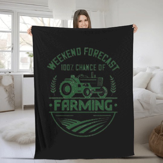 Weekend Forecast 100 Chance Of Farming Fleece Blankets