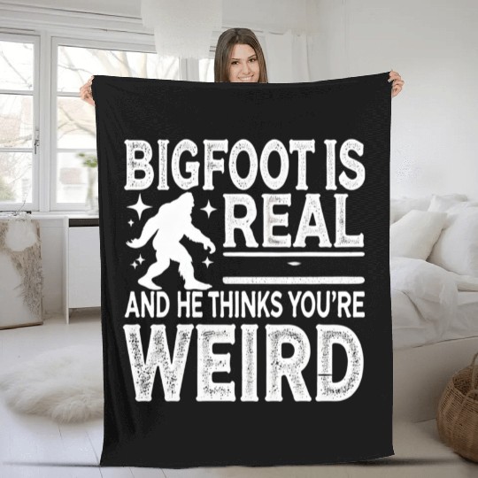 BigFoot Is Real Fleece Blankets