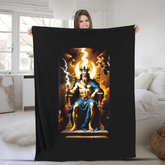 Zeus Jupiter Greek Mythology Gods Baroque Fleece Blankets