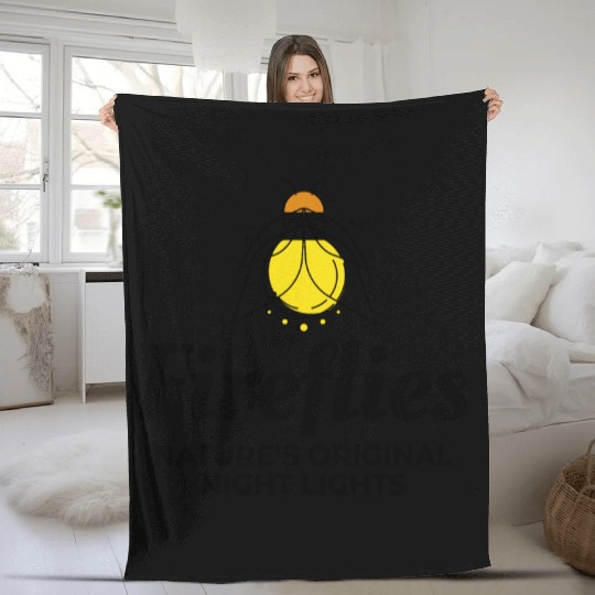 Fireflies Firefly Lightning Bug Insect Collector Fleece Blankets