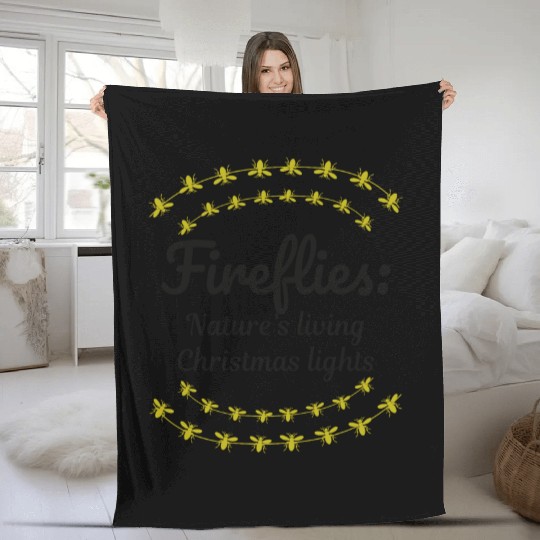 Fireflies Firefly Lightning Bug Insect Christmas Fleece Blankets